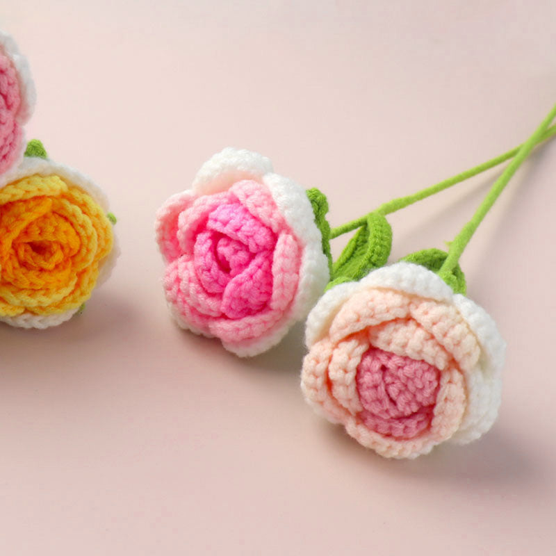 Roses et tulipes au crochet faites à la main