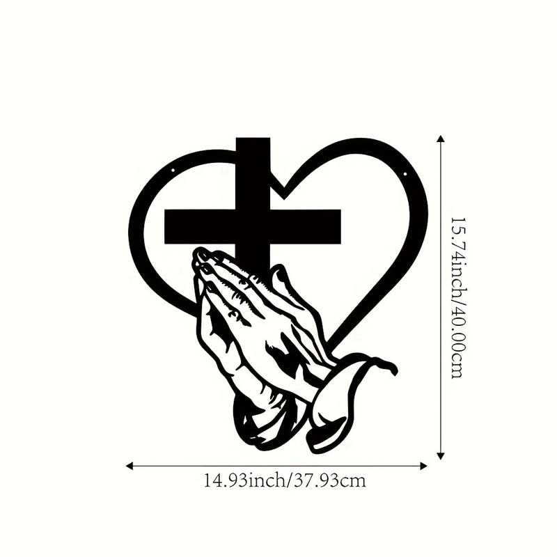 🎅🏻Christmas Sale🎁Elegant Christian Heart & Cross Wall Art