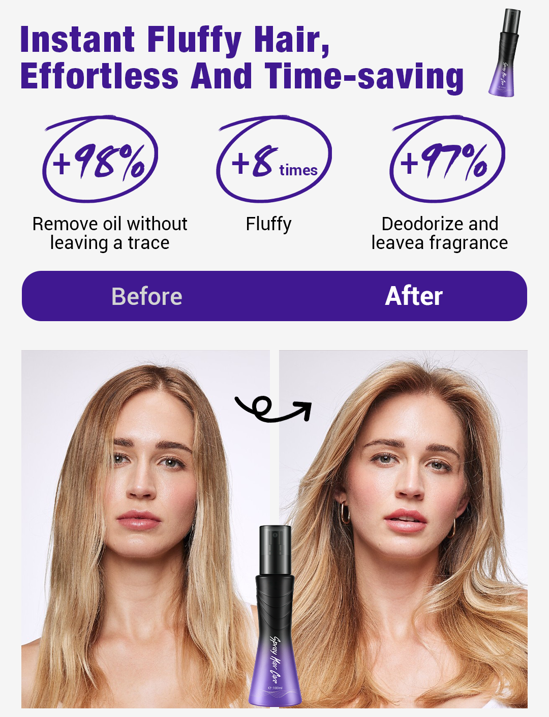 💥🔥 Leave-In Refreshing Voluminous Non-Sticky Spray for Hair Care💕