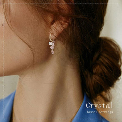 Crystal tassel earrings