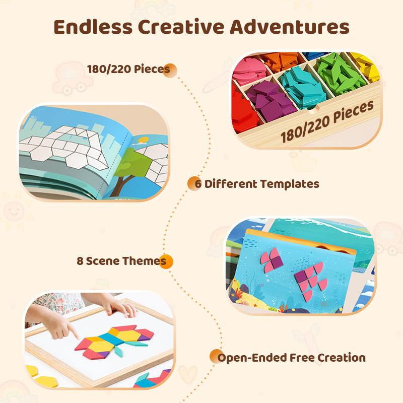 🎁🎄Christmas Sale 50% OFF!🔥Wooden Magnetic Pattern Block Puzzle Set