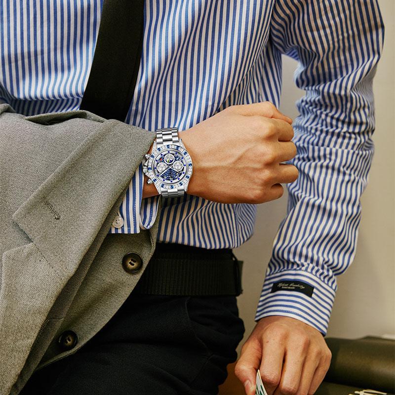 📢📢60 % OFF !!🎅【🎁Best Christmas Gift🎁】🎄TINAIBIN Twelve Zodiac Signs & Starry Sky Diamond Automatic Skeleton Men's Watch