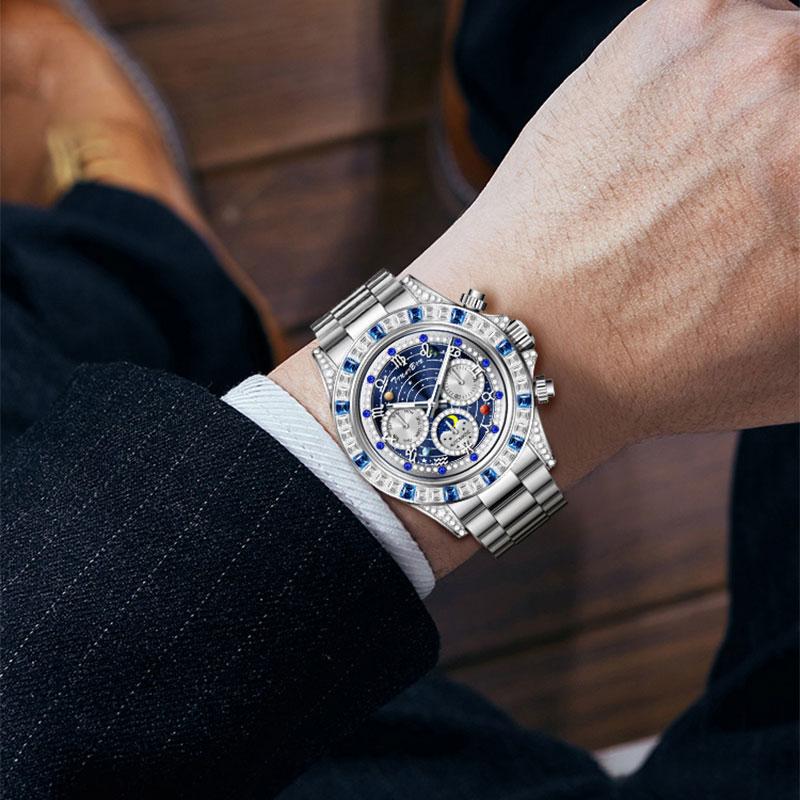 📢📢60 % OFF !!🎅【🎁Best Christmas Gift🎁】🎄TINAIBIN Twelve Zodiac Signs & Starry Sky Diamond Automatic Skeleton Men's Watch