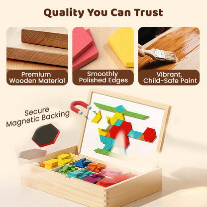 🎁🎄Christmas Sale 50% OFF!🔥Wooden Magnetic Pattern Block Puzzle Set