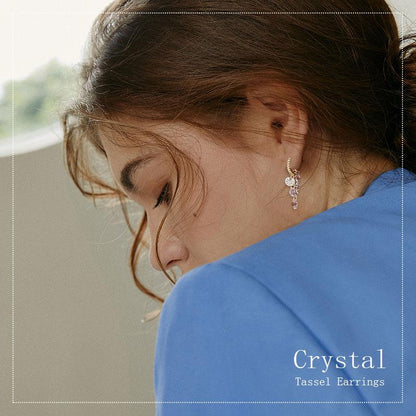 Crystal tassel earrings