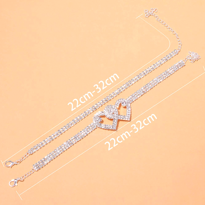 Buy 2 Get 15%💖Heart X Heart Ankle Bracelet🌟