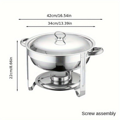 🧑‍🍳The same as in a five-star buffet restaurant🍽️Stainless Steel Chafing Dish Buffet Set 5QT with Fuel Can Rack, Gold Food Warmer for Parties