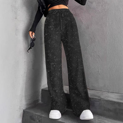 🎄🎁Christmas Sale 40% OFF🥰Women's Sequin Sparkle Wide Leg Pants with Elastic Waistband