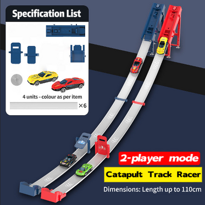 🏎️Let the race begin!⚡Double the track, double the fun🏆no batteries required, just pure speed! - ✨【Dual Toy Car Launcher Racing Track Set for Kids】✨