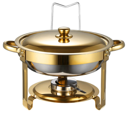 🧑‍🍳The same as in a five-star buffet restaurant🍽️Stainless Steel Chafing Dish Buffet Set 5QT with Fuel Can Rack, Gold Food Warmer for Parties