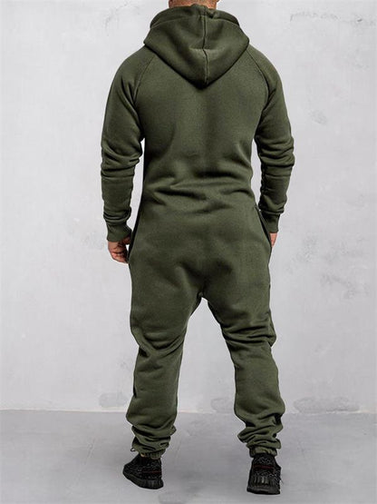🎁New Arrivals 50% OFF💥Hooded Fleece Solid Color Jumpsuit