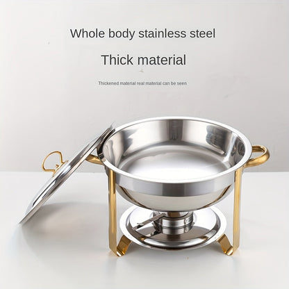 🧑‍🍳The same as in a five-star buffet restaurant🍽️Stainless Steel Chafing Dish Buffet Set 5QT with Fuel Can Rack, Gold Food Warmer for Parties