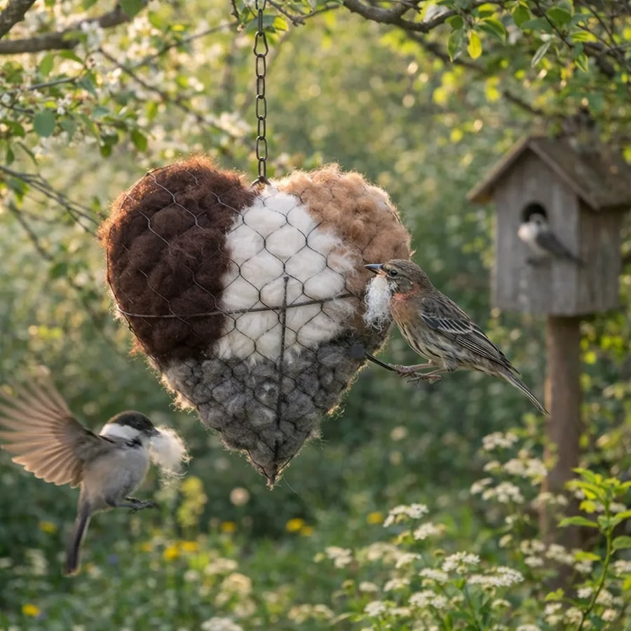 🔥LAST DAY 49% OFF - ☁ Handmade Alpaca Fiber Bird Nesting Heart 🏡 Buy 2 Free Shipping 💕