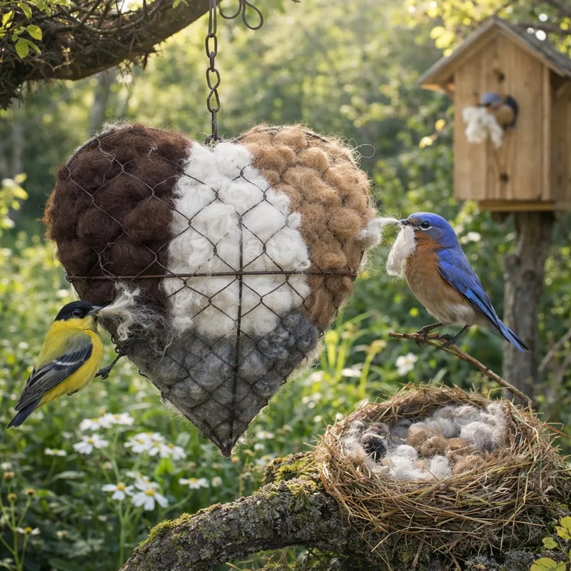 🔥LAST DAY 49% OFF - ☁ Handmade Alpaca Fiber Bird Nesting Heart 🏡 Buy 2 Free Shipping 💕