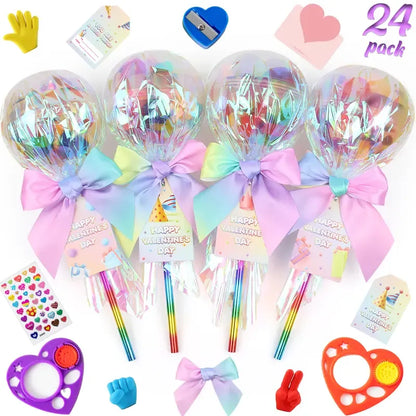 💝Valentines Day Gifts for Kids - Giant Rainbow Stationery Set with Valentine's Cards