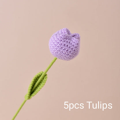 Handmade Crochet Roses & Tulips Flowers
