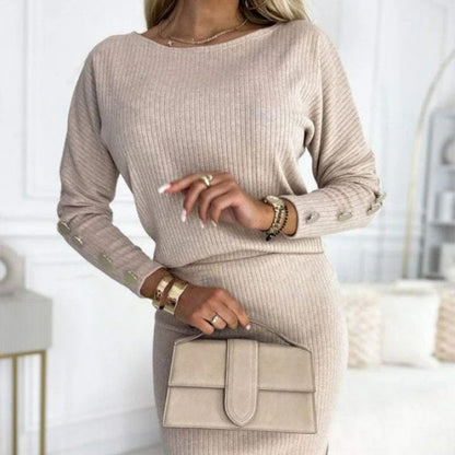 🎉Seasonal Sale - 50% OFF🎉Women’s Ribbed Knit Top ＆ Skirt Two-Piece Set