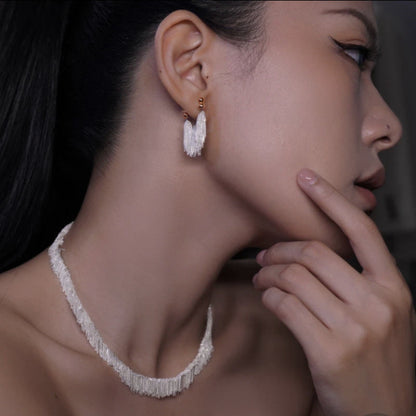 Galaxy waterfall tassel earrings hula earrings