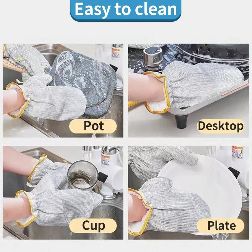 🔥🔥Buy 5 Get 5 Free (10 Pairs)✨ $5 a pair🔥🔥Kitchen Essentials— Dishwashing Wire Gloves✨