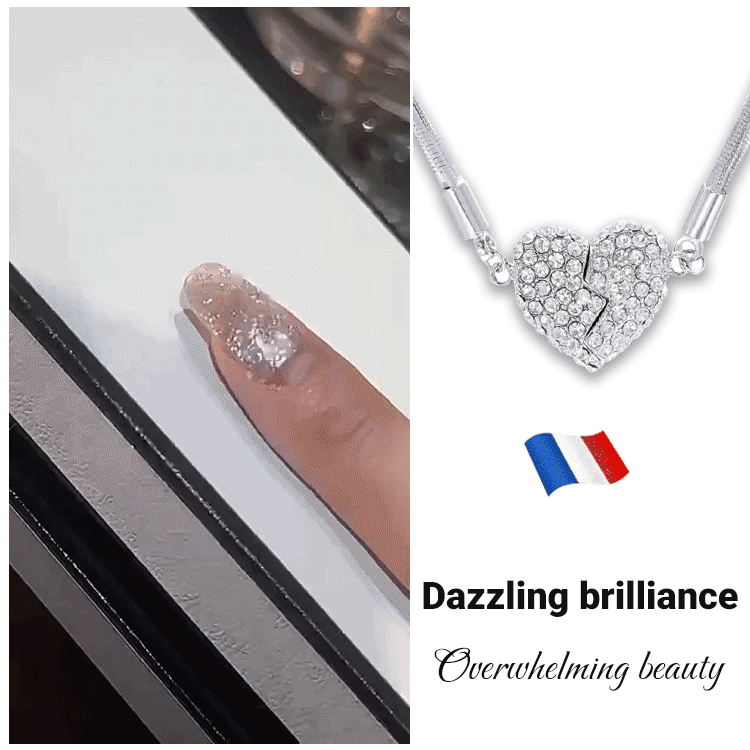 Love Heart With Diamonds Magnetic Necklace