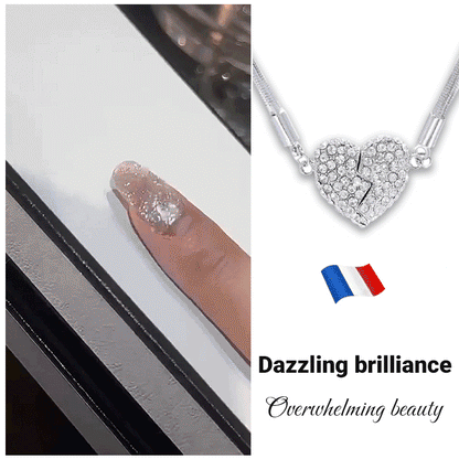 Love Heart With Diamonds Magnetic Necklace