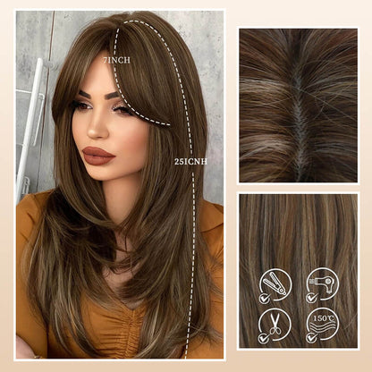 🔥Hot Sale For 50% OFF🎉Nice gift*Wig long hair Layered bangs wigs