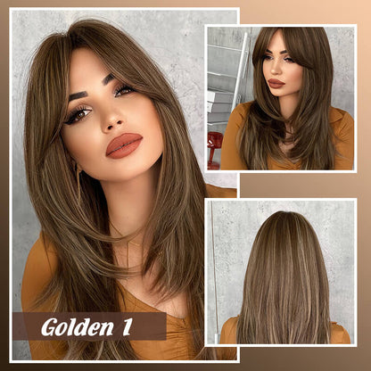 🔥Hot Sale For 50% OFF🎉Nice gift*Wig long hair Layered bangs wigs