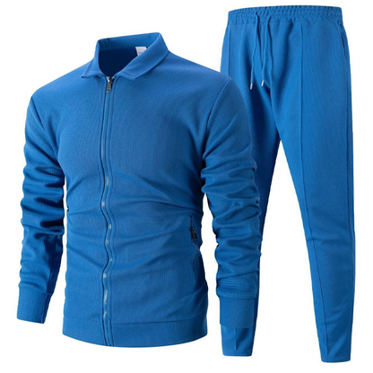 Men’s Stylish Lapel Jacket & Jogger Pants 2-Piece Set