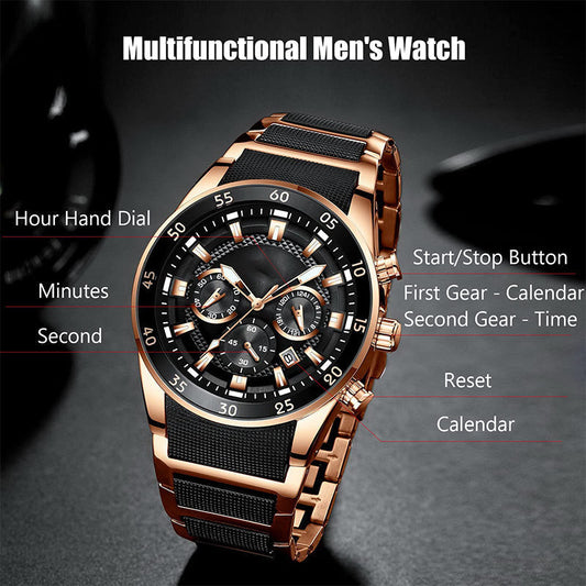 🔥LAST DAY PROMOTION - 50%OFF🔥Men's Waterproof Multifunctional Quartz Watch