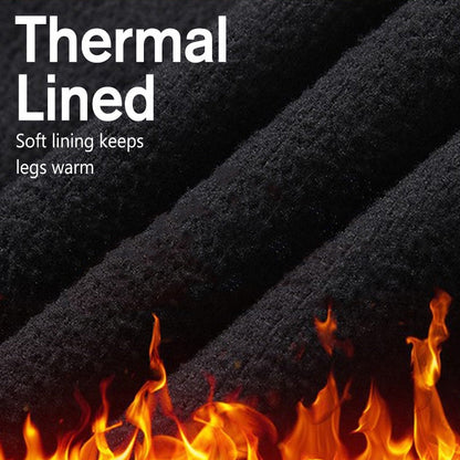 Men's Warm Lined Straight-Leg Stretch Dress Pants