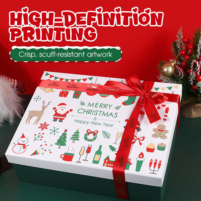 Christmas Gift Box with Lid and Ribbon