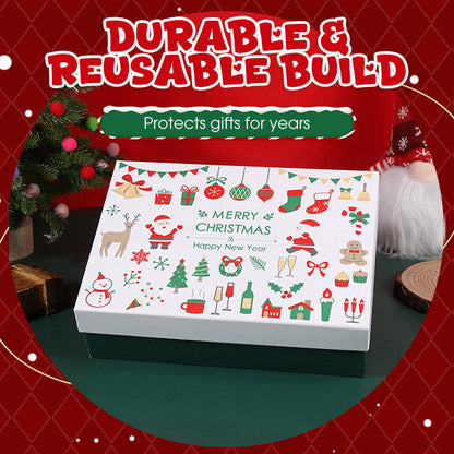 Christmas Gift Box with Lid and Ribbon