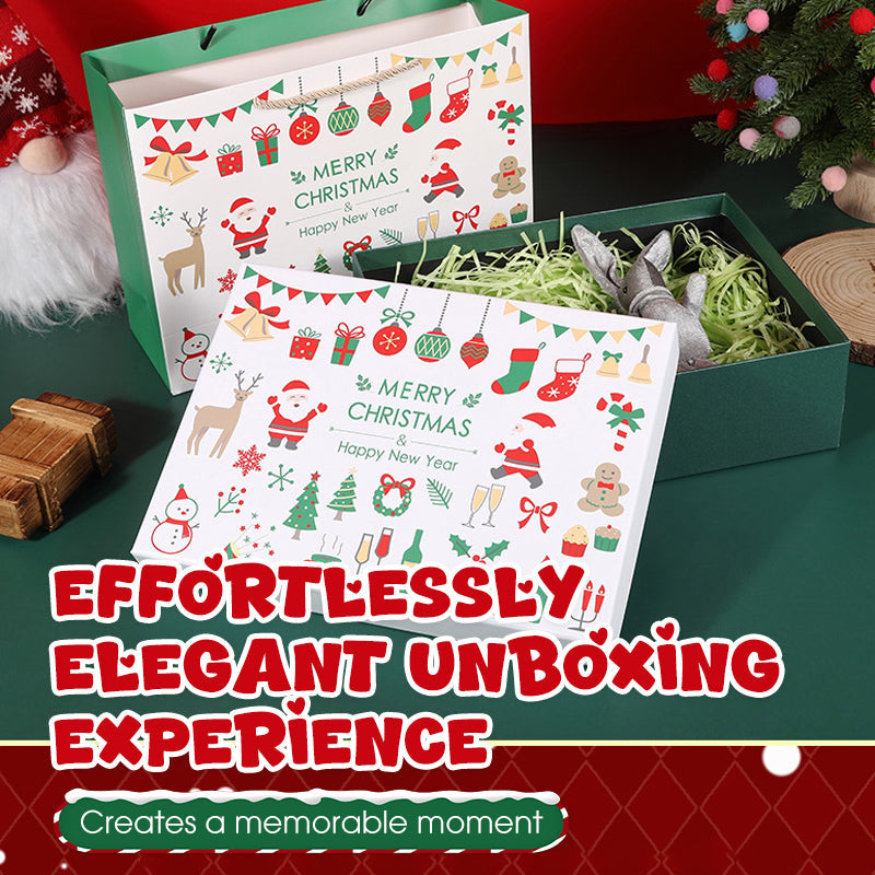 Christmas Gift Box with Lid and Ribbon