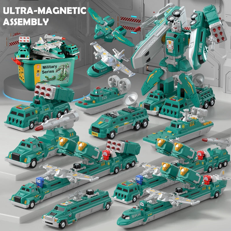 Magnetic Transformation Car & Robot Assembled Toys for Kids