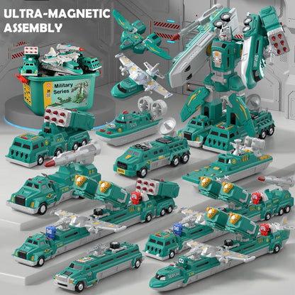 Magnetic Transformation Car & Robot Assembled Toys for Kids