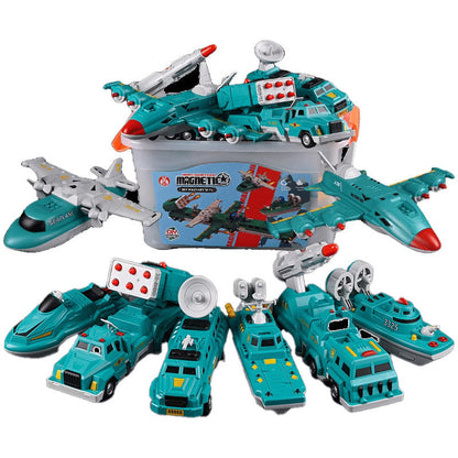 Magnetic Transformation Car & Robot Assembled Toys for Kids