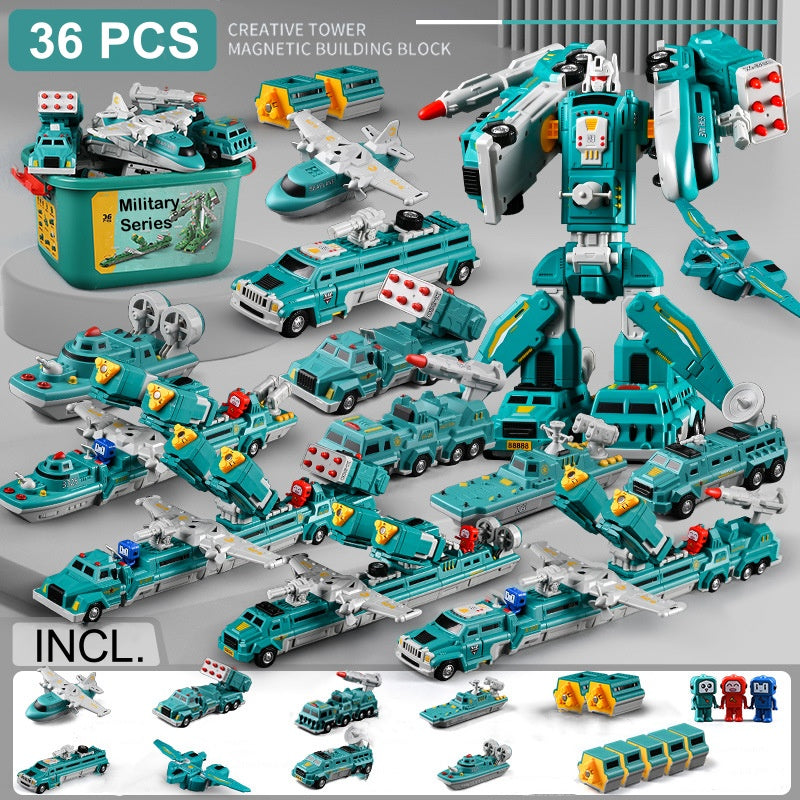 Magnetic Transformation Car & Robot Assembled Toys for Kids