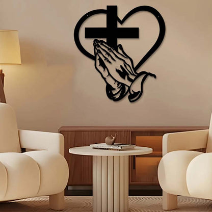 🎅🏻Christmas Sale🎁Elegant Christian Heart & Cross Wall Art