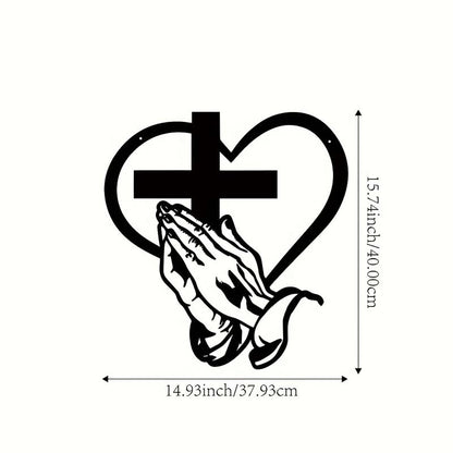 🎅🏻Christmas Sale🎁Elegant Christian Heart & Cross Wall Art