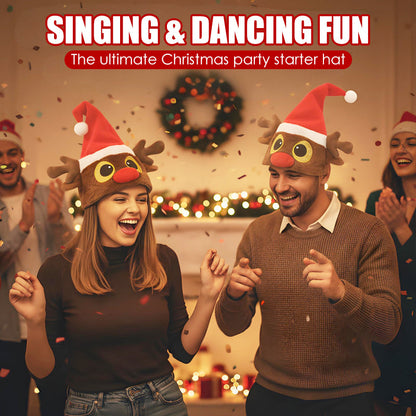 🎅🎉Interactive Plush Christmas Character Hat