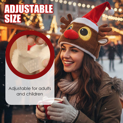 🎅🎉Interactive Plush Christmas Character Hat