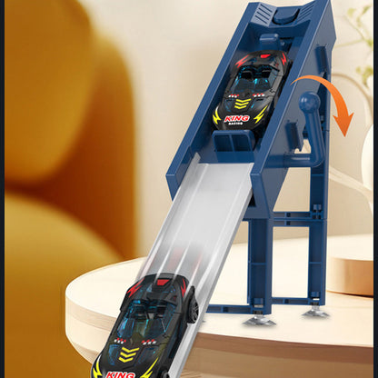 🏎️Let the race begin!⚡Double the track, double the fun🏆no batteries required, just pure speed! - ✨【Dual Toy Car Launcher Racing Track Set for Kids】✨
