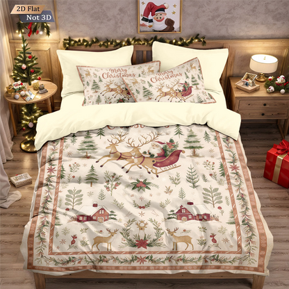 Festive Christmas 3-Piece Duvet Cover Set