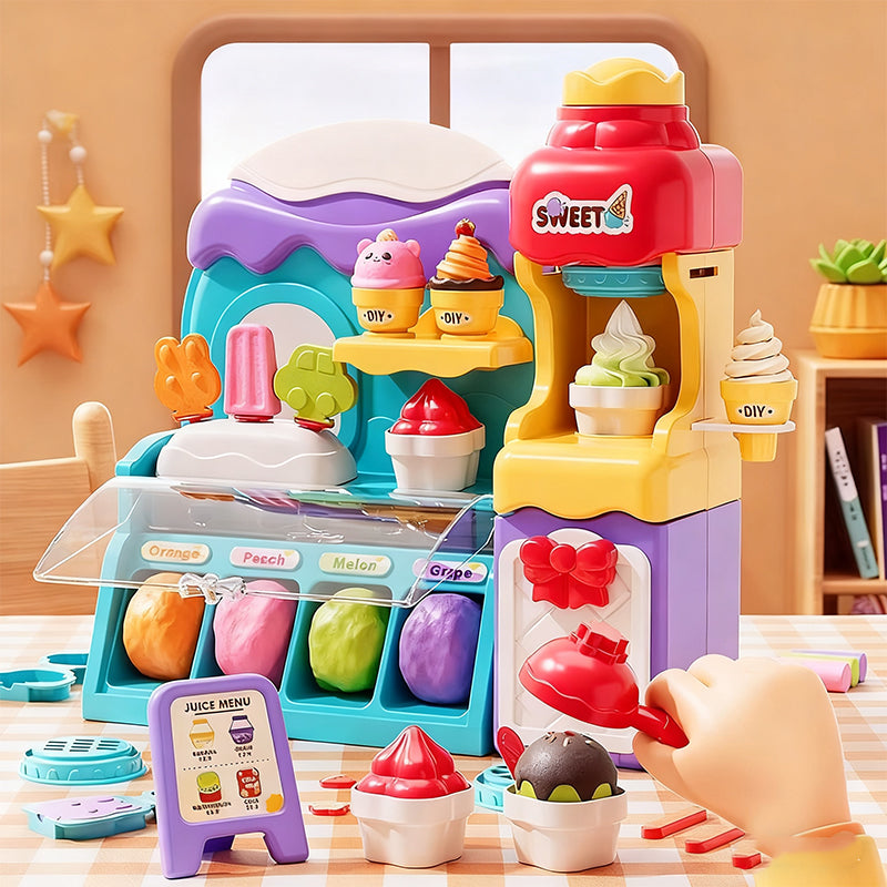 🎄Xmas-Sale 50% Off🍦✨【DIY Ice Cream Play Dough Set for Kids】✨ - Creative Play Dough Kit for Kids' Role Play & Sensory Skills, Ideal Gift!🎁