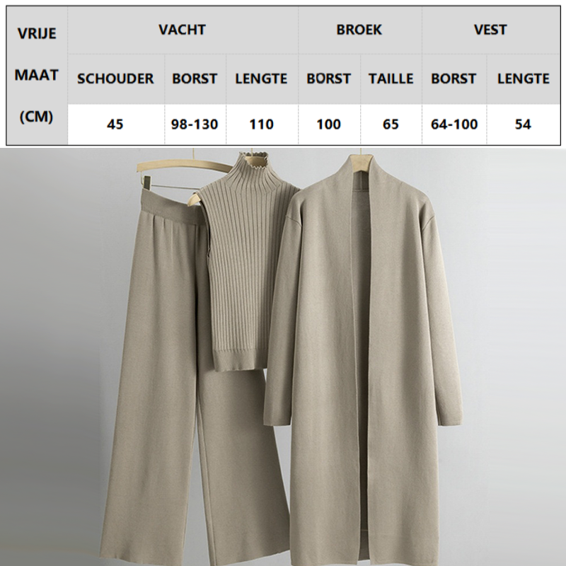 Fashion Trio - Sleeveless Tank Top, Cardigan, and Trousers