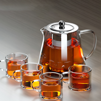 Glass Teapot with Removable Stainless Steel Infuser